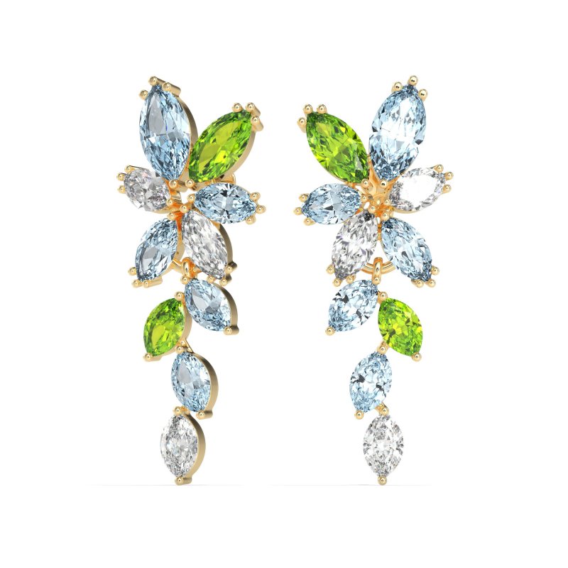 Marquise Floral Stud Earrings