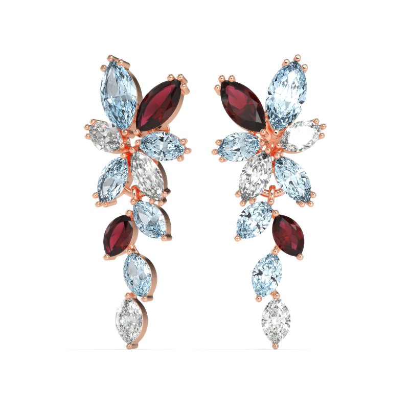 Marquise Floral Stud Earrings