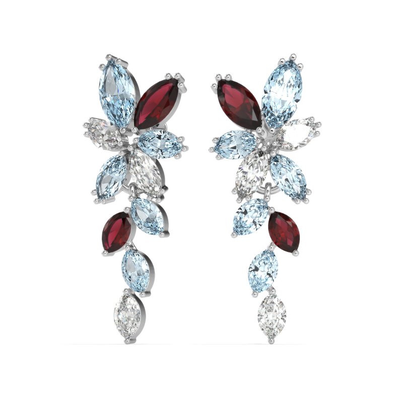 Marquise Floral Stud Earrings