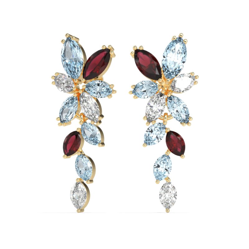 Marquise Floral Stud Earrings