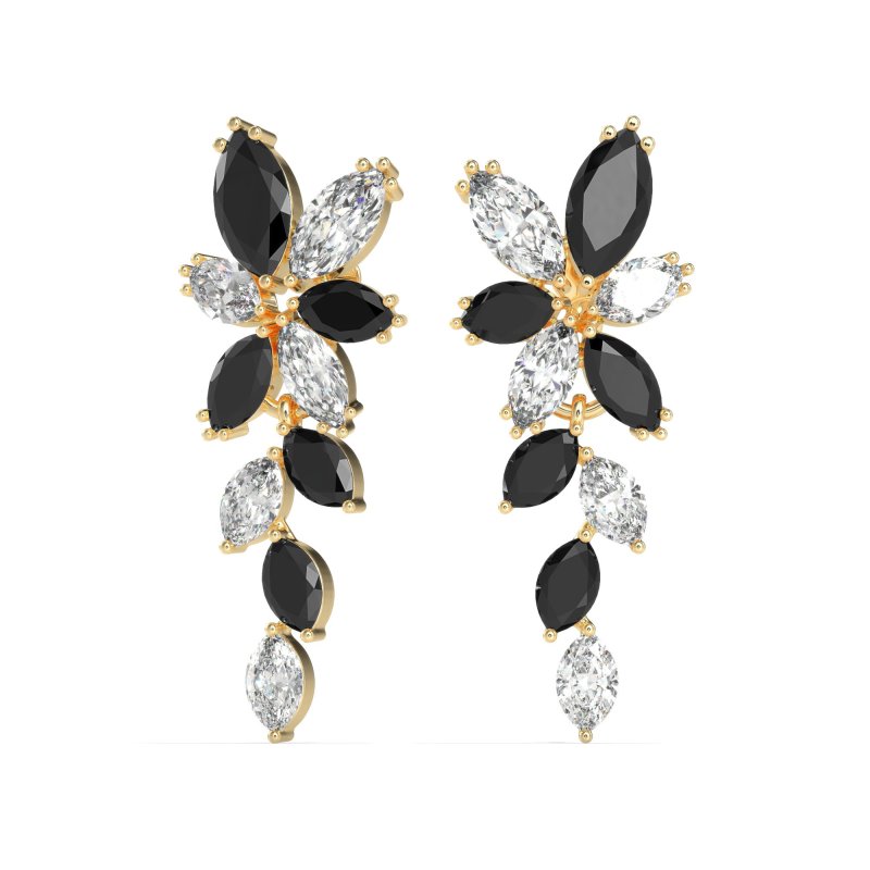 Marquise Floral Stud Earrings