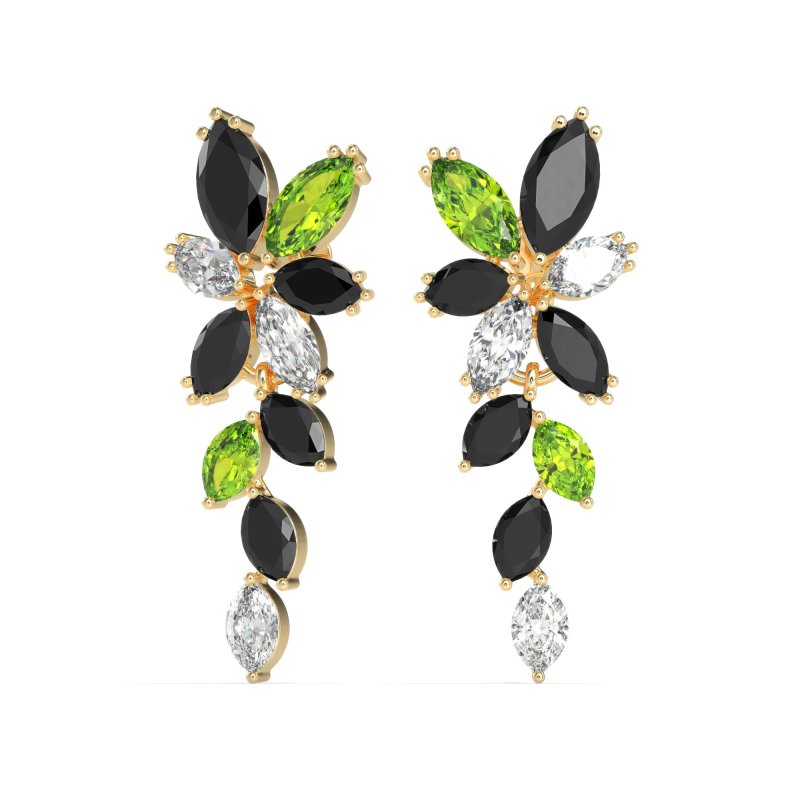 Marquise Floral Stud Earrings