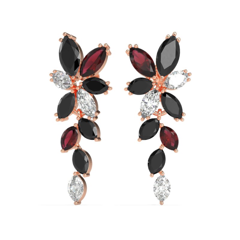 Marquise Floral Stud Earrings