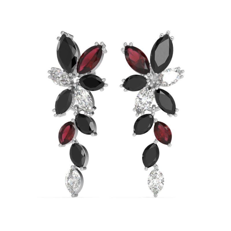 Marquise Floral Stud Earrings