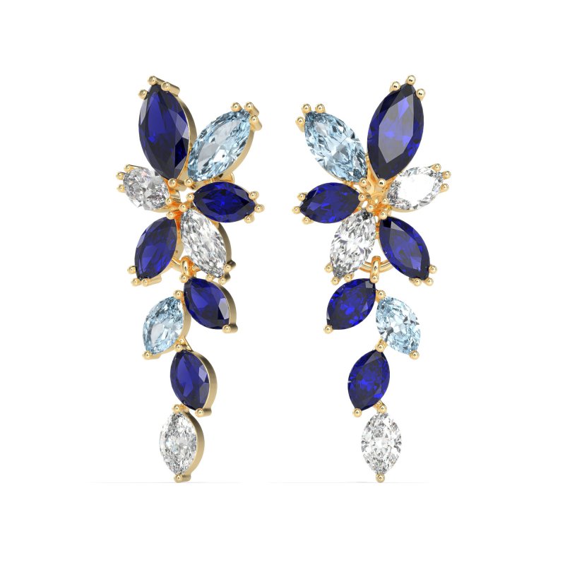 Marquise Floral Stud Earrings
