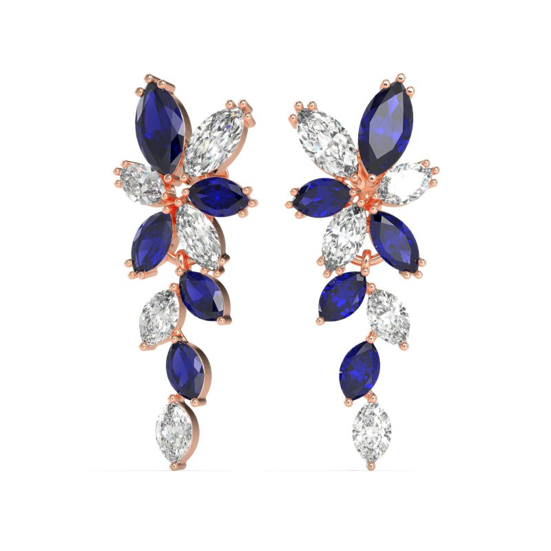 Marquise Floral Stud Earrings