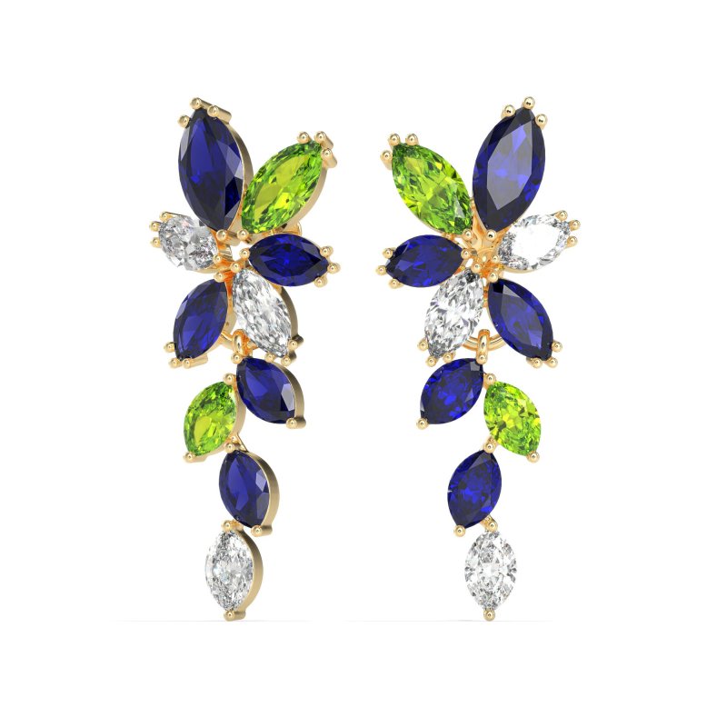 Marquise Floral Stud Earrings