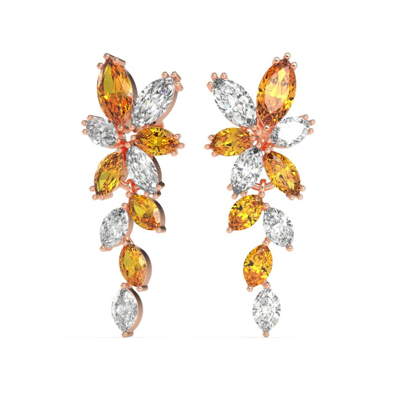 Marquise Floral Stud Earrings