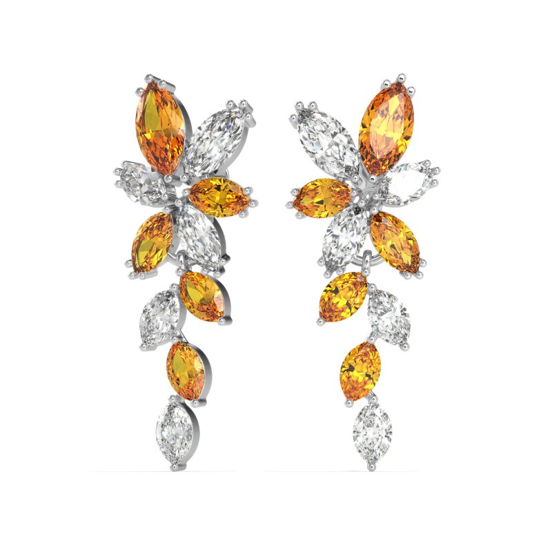 Marquise Floral Stud Earrings