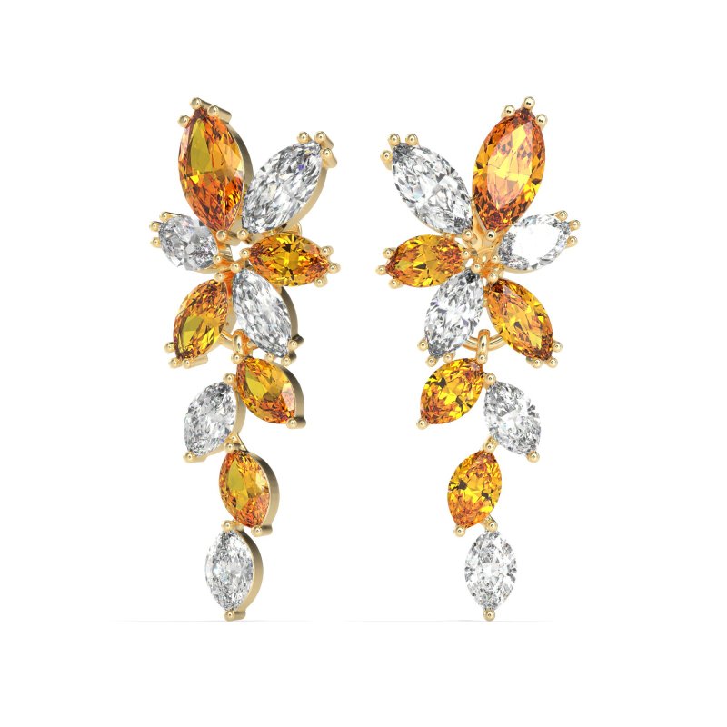 Marquise Floral Stud Earrings