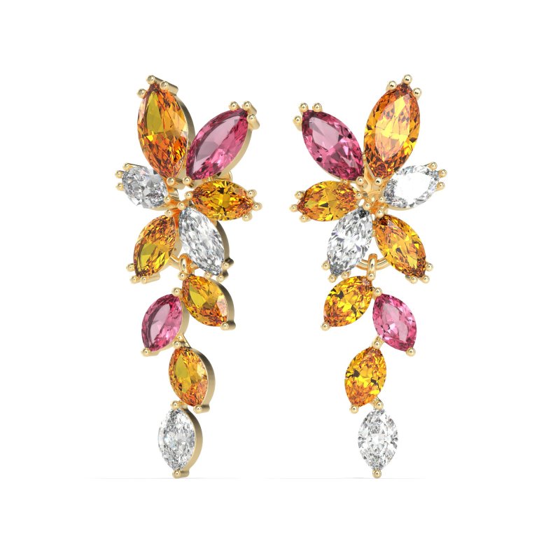 Marquise Floral Stud Earrings