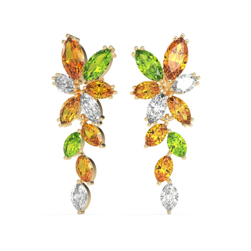 Marquise Floral Stud Earrings