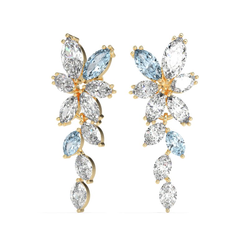 Marquise Floral Stud Earrings