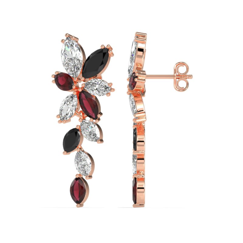 Marquise Floral Stud Earrings