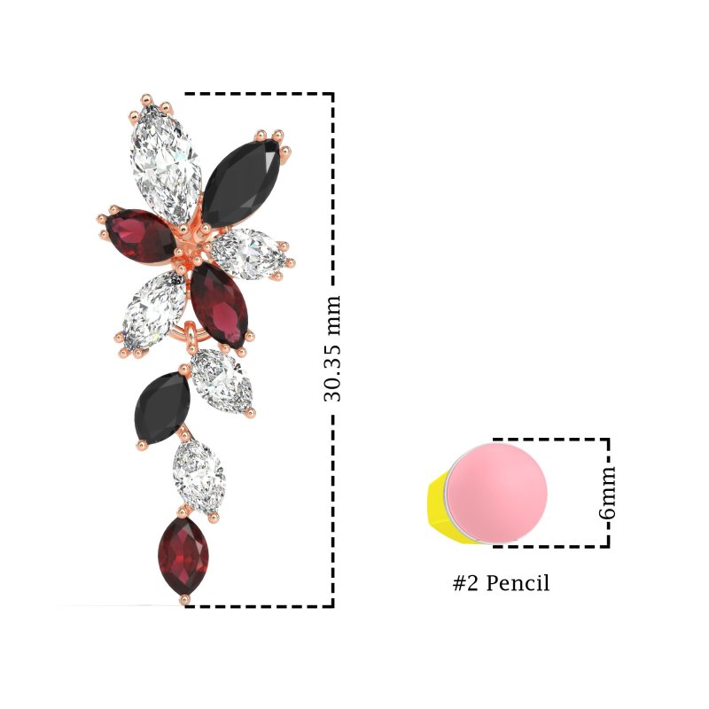 Marquise Floral Stud Earrings