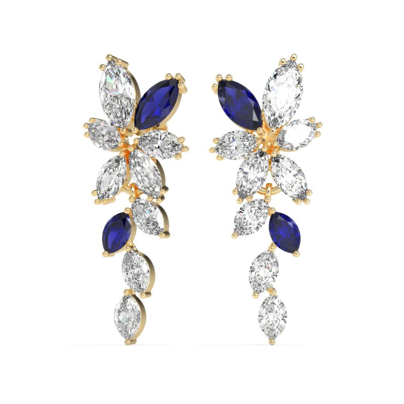 Marquise Floral Stud Earrings