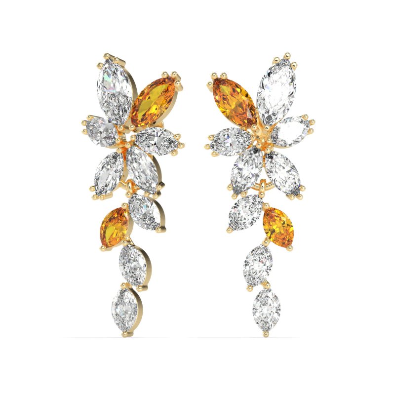 Marquise Floral Stud Earrings