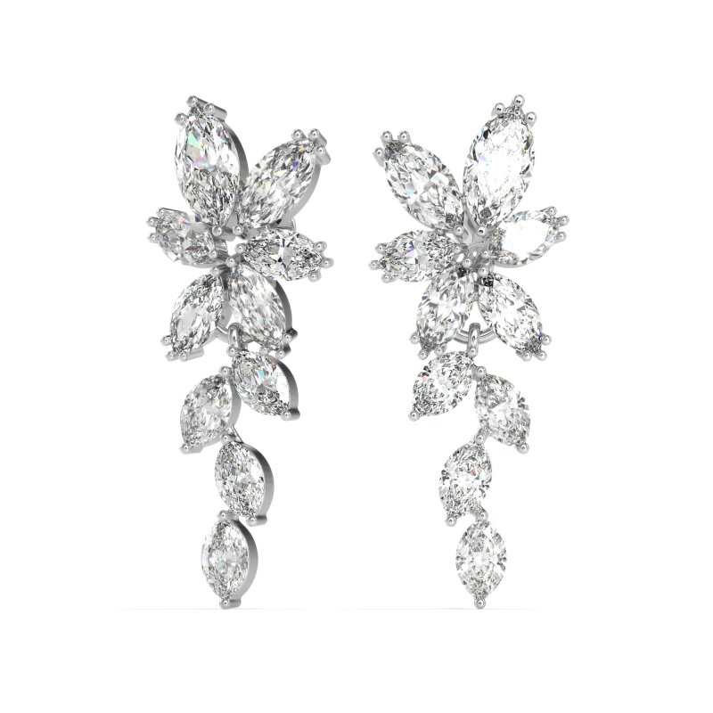 Marquise Floral Stud Earrings