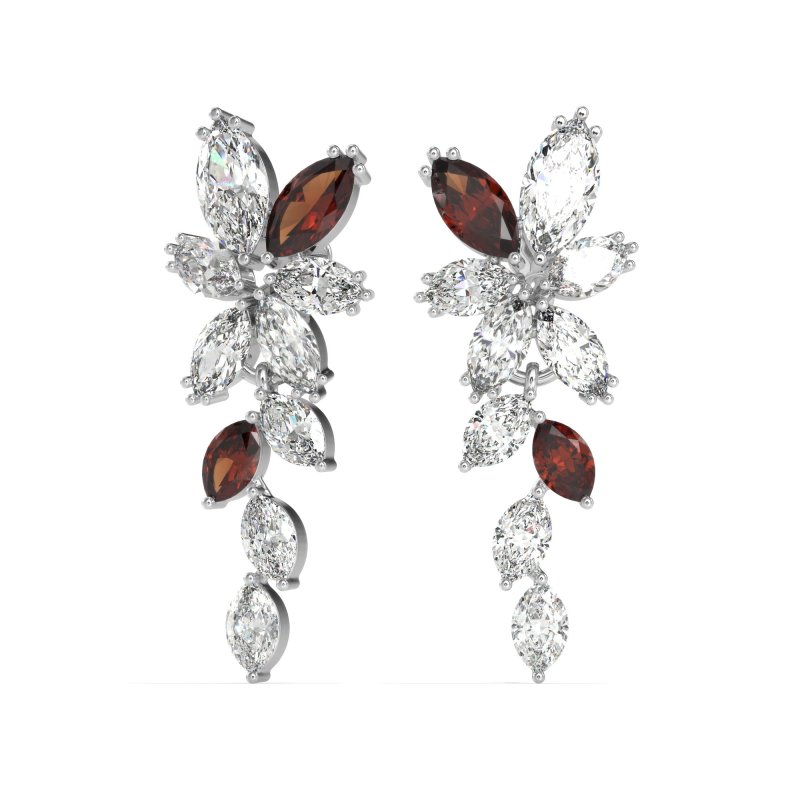 Marquise Floral Stud Earrings