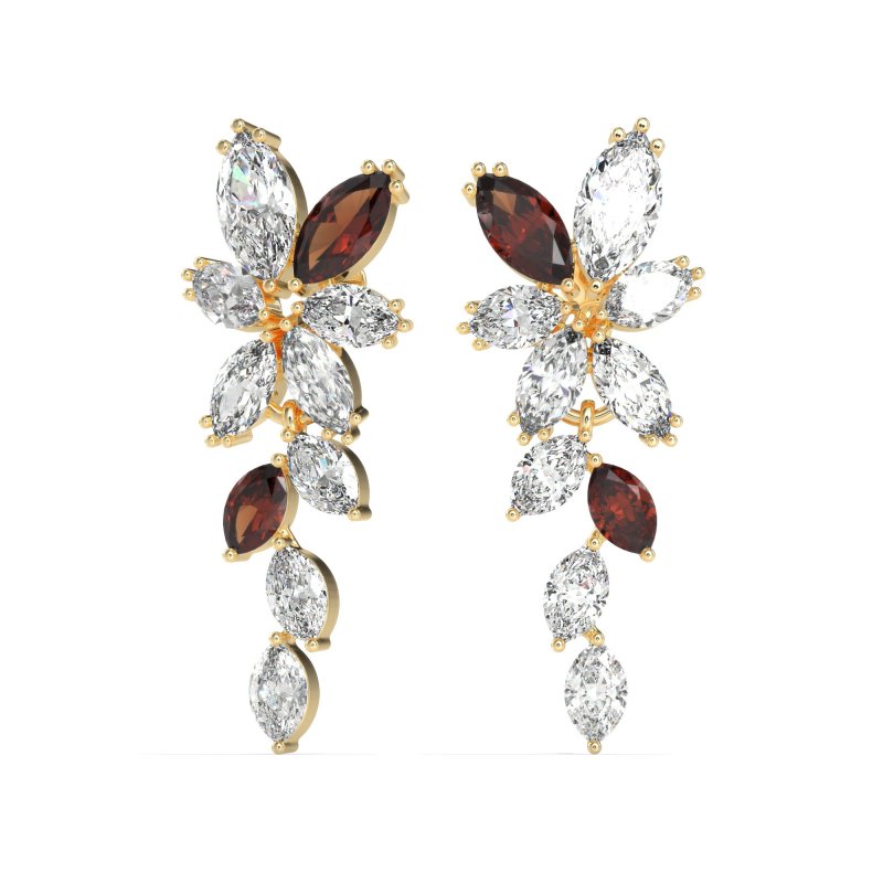 Marquise Floral Stud Earrings