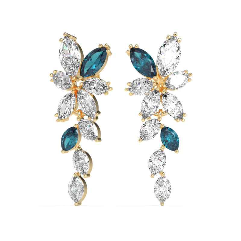 Marquise Floral Stud Earrings