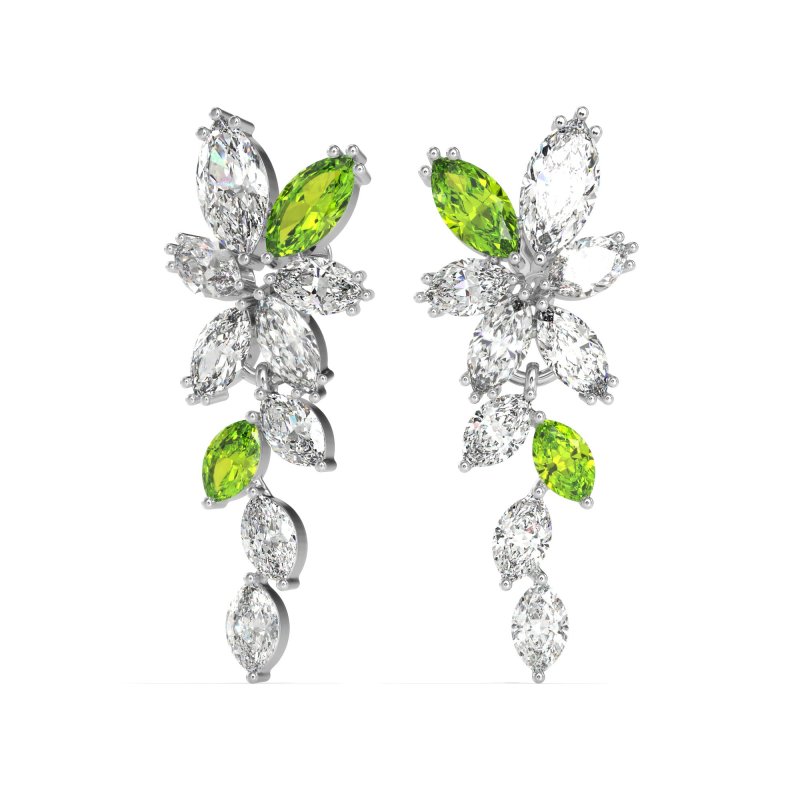 Marquise Floral Stud Earrings