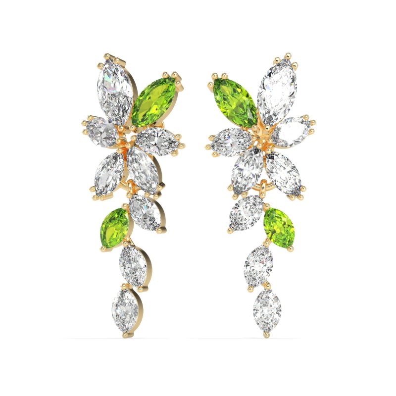 Marquise Floral Stud Earrings