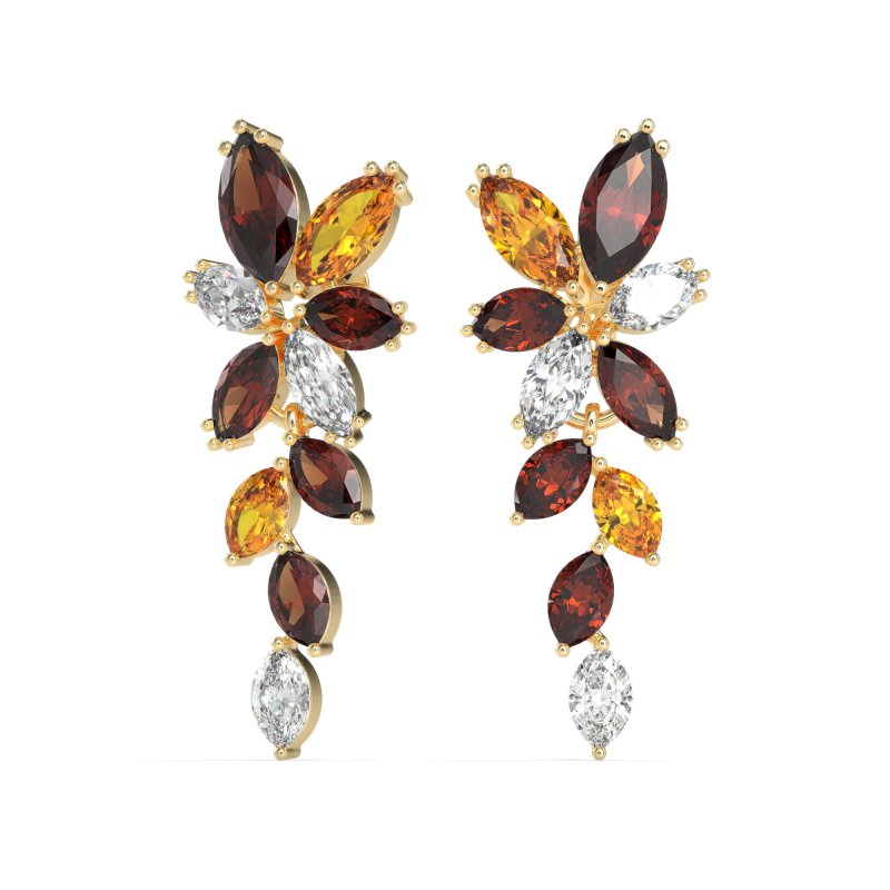 Marquise Floral Stud Earrings