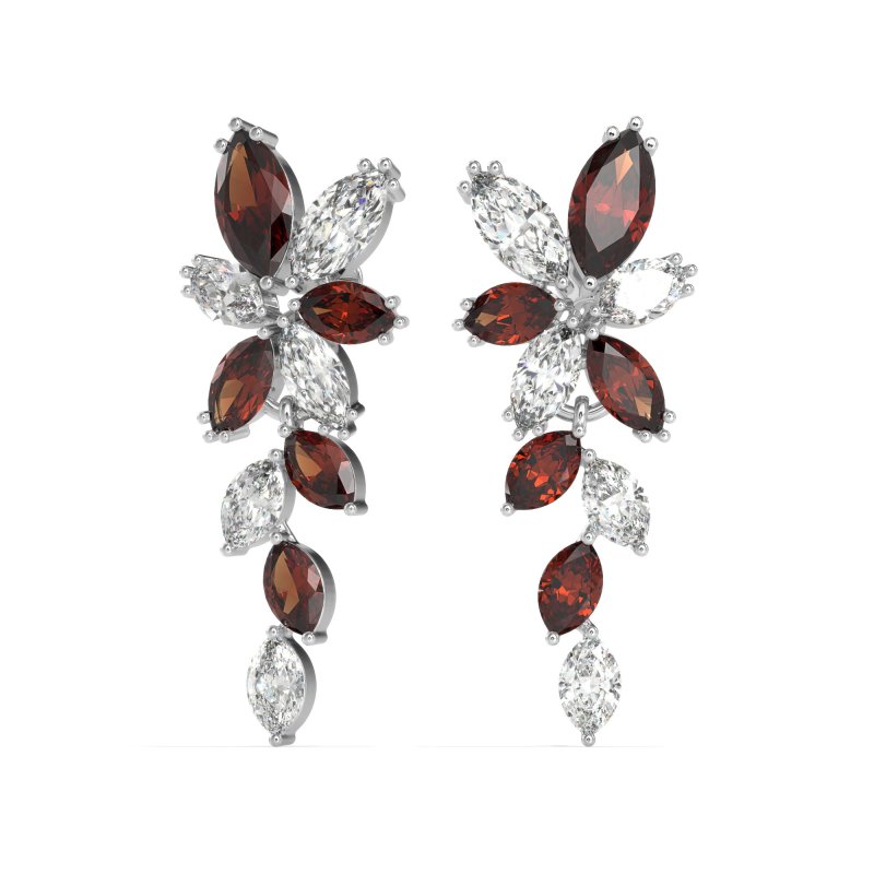 Marquise Floral Stud Earrings