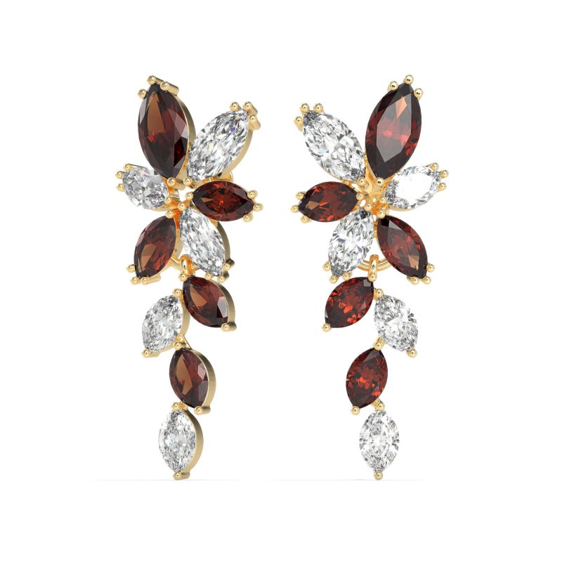 Marquise Floral Stud Earrings