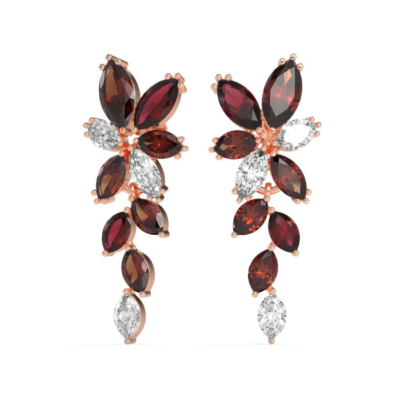Marquise Floral Stud Earrings