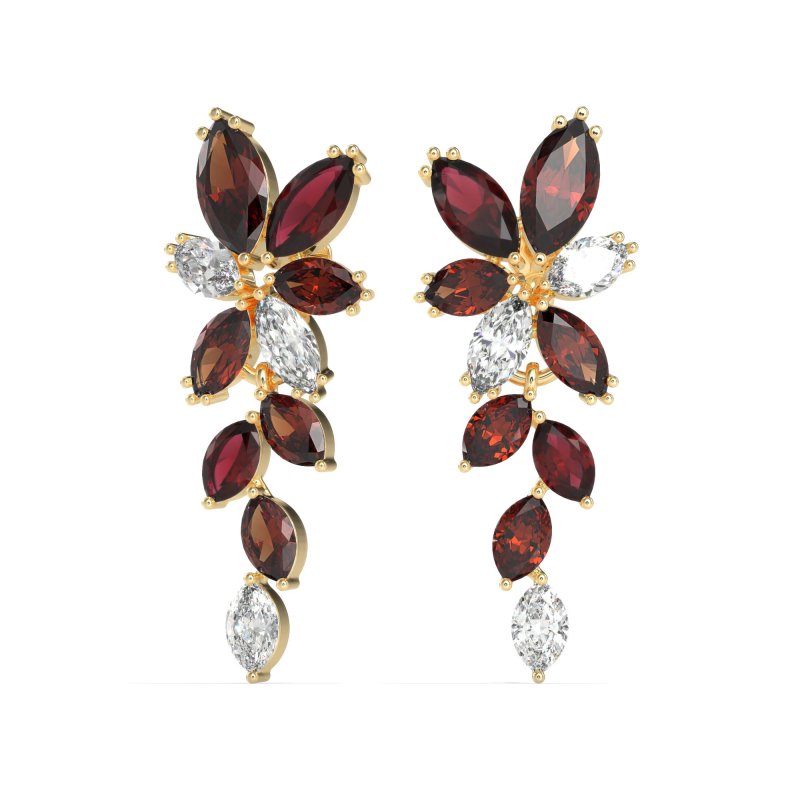 Marquise Floral Stud Earrings