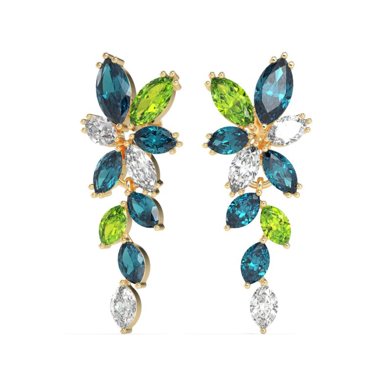 Marquise Floral Stud Earrings