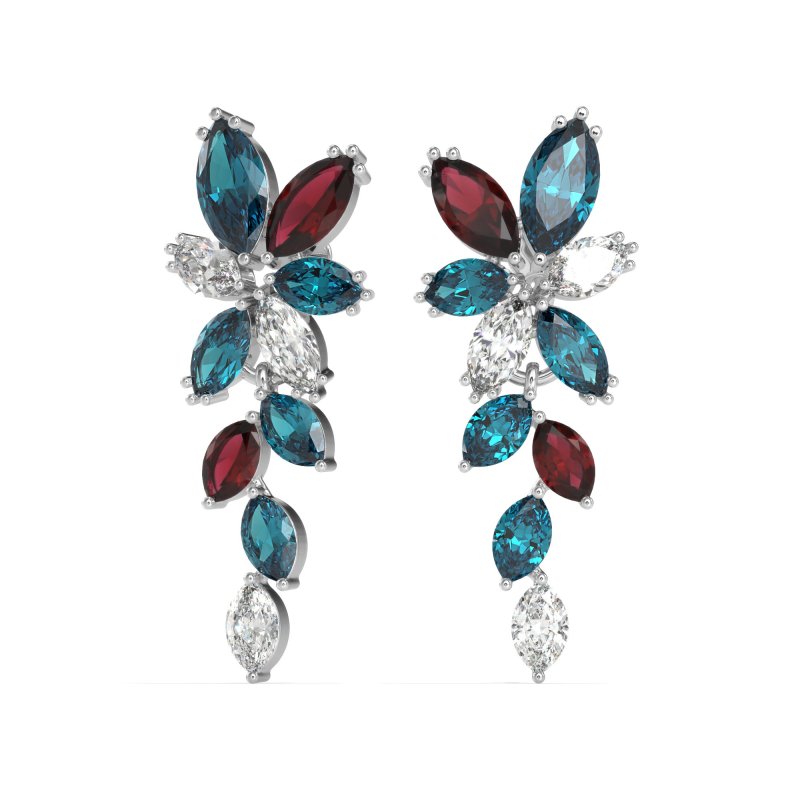 Marquise Floral Stud Earrings