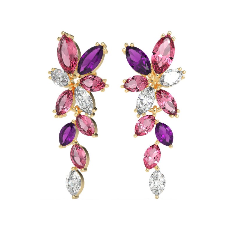 Marquise Floral Stud Earrings