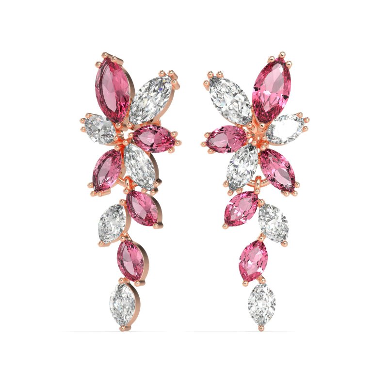 Marquise Floral Stud Earrings