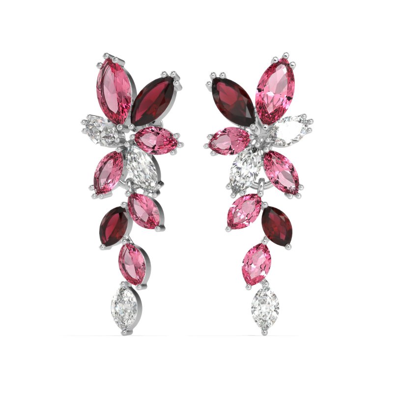 Marquise Floral Stud Earrings