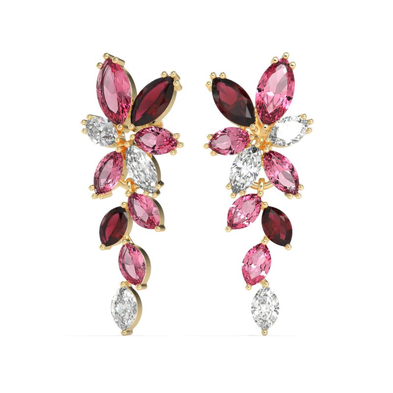 Marquise Floral Stud Earrings