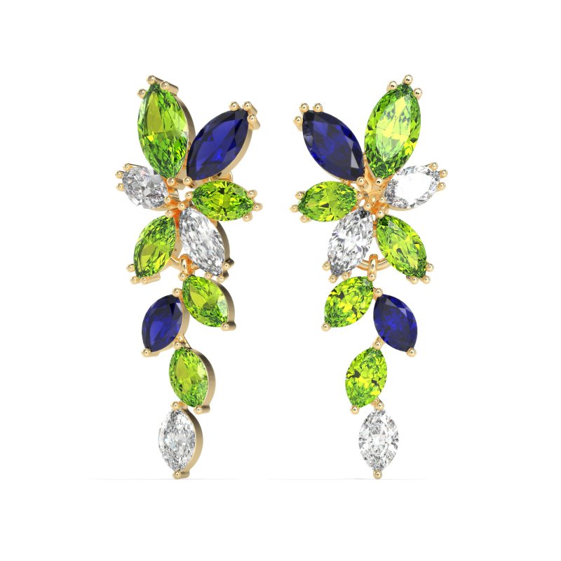 Marquise Floral Stud Earrings