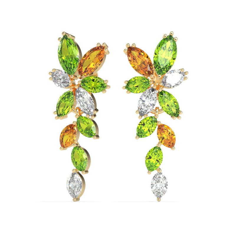 Marquise Floral Stud Earrings