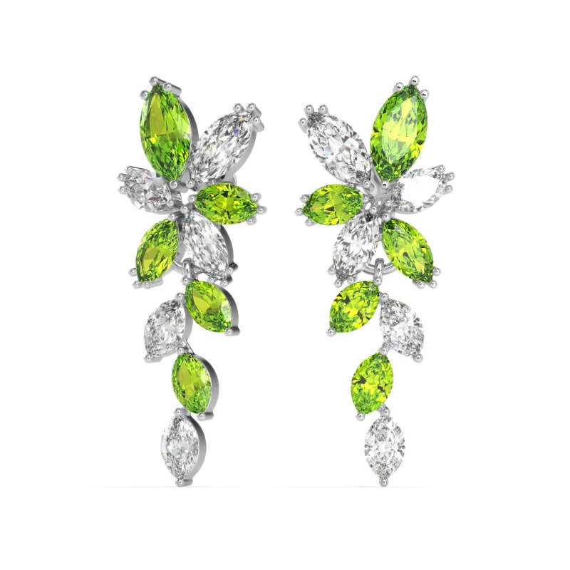 Marquise Floral Stud Earrings