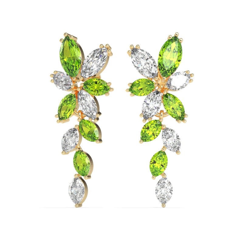Marquise Floral Stud Earrings