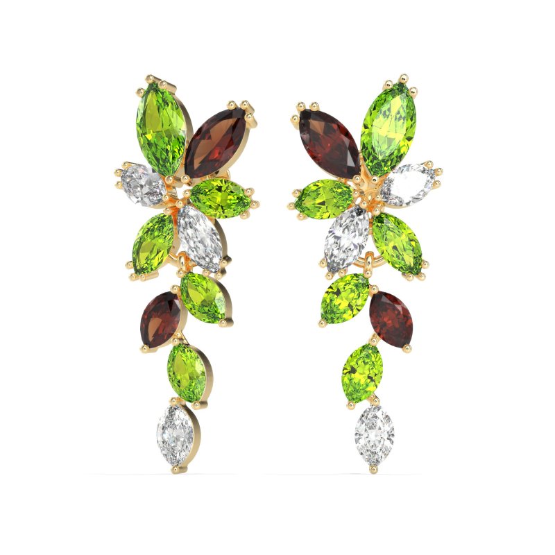 Marquise Floral Stud Earrings