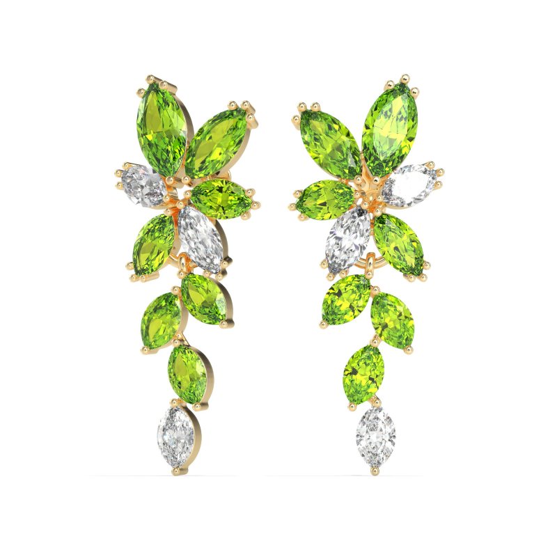Marquise Floral Stud Earrings