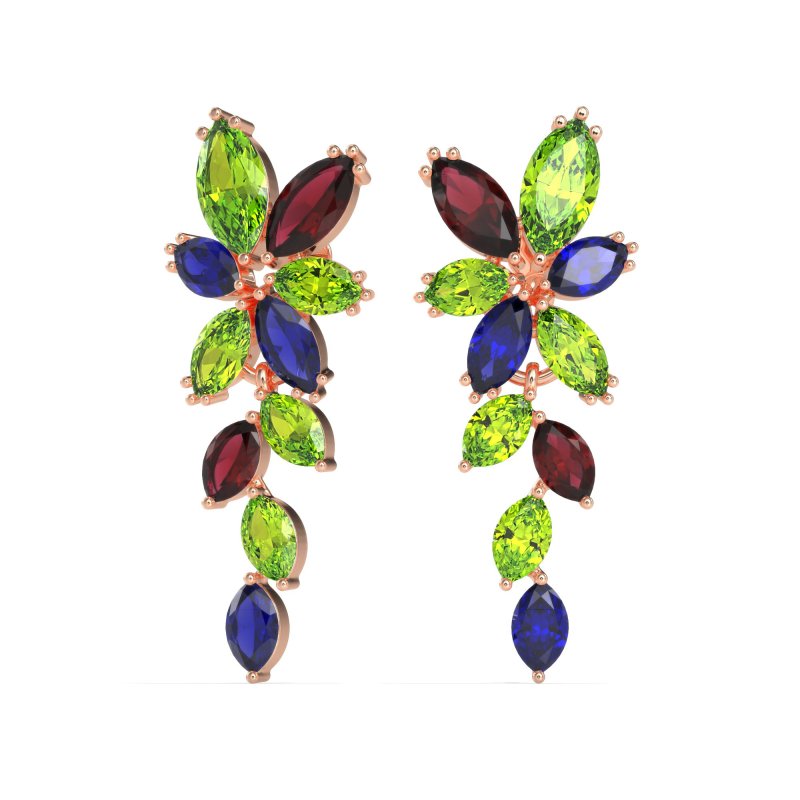 Marquise Floral Stud Earrings