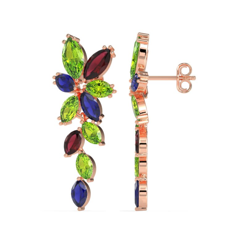 Marquise Floral Stud Earrings