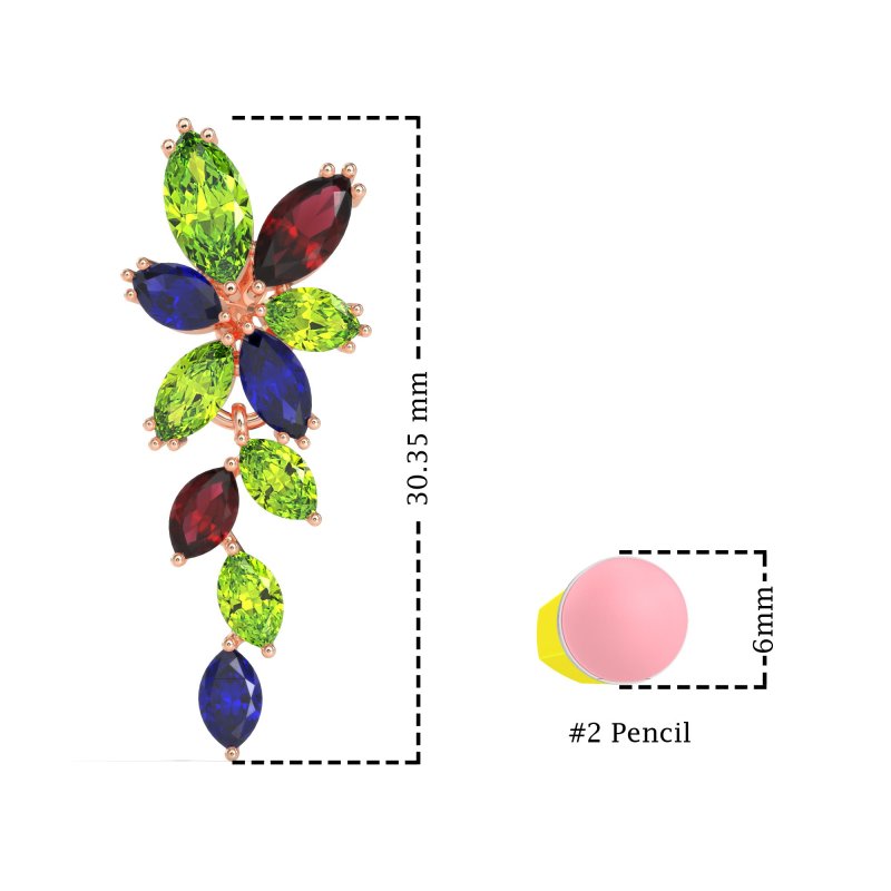 Marquise Floral Stud Earrings