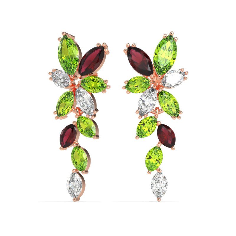 Marquise Floral Stud Earrings