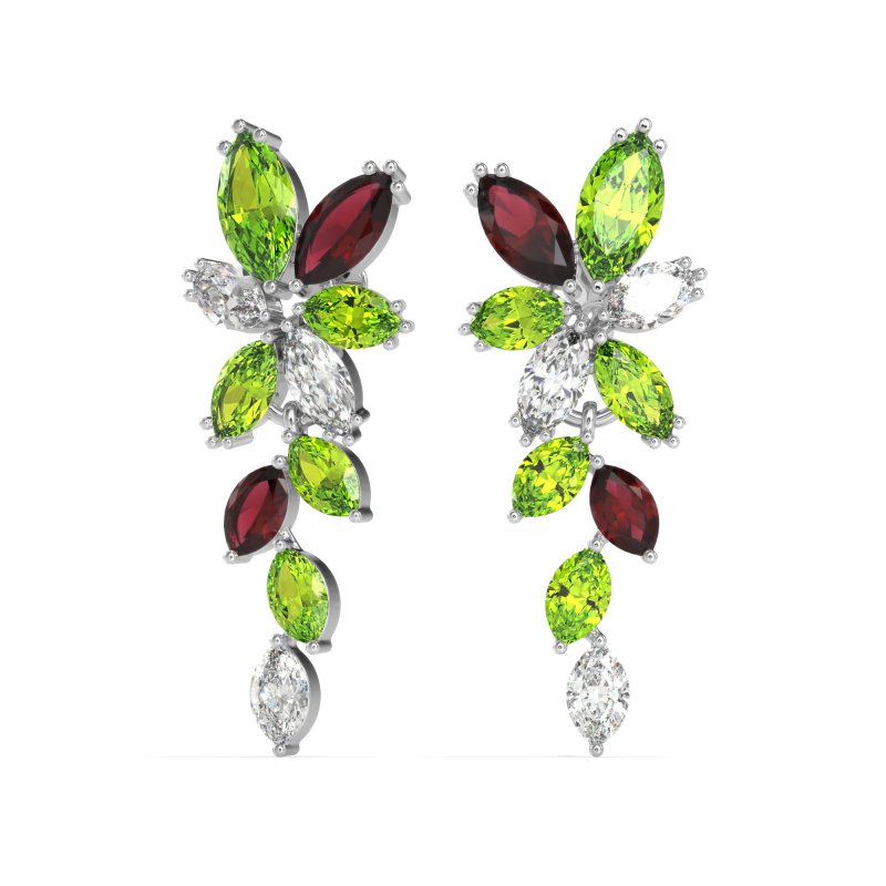Marquise Floral Stud Earrings