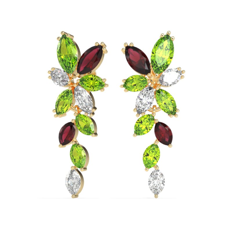 Marquise Floral Stud Earrings